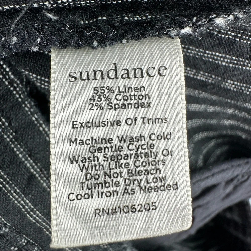 Sundance Pants Womens 4 Amelia Linen Blend Pinstripe Pleated Academia Goth - Picture 6 of 10